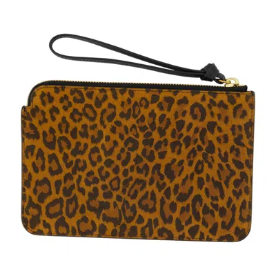 Isabel Marant Studded Leopard-print Leather Pouch In Multi
