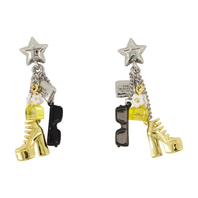 Marc Jacobs Mini Icon Charm Earrings In Silver