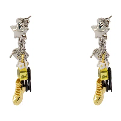 Marc Jacobs Mini Icon Charm Earrings In Silver