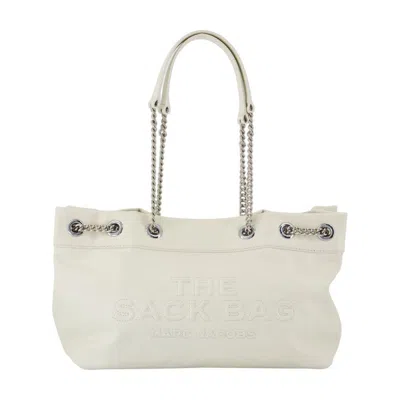 Marc Jacobs The Chain Sack Shoulder Bag In White Leather In White