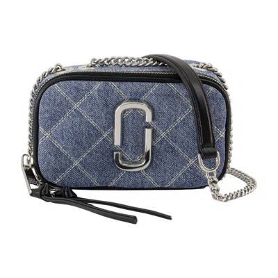 Marc Jacobs Small Crossbody Bag The Snapshot In Quilted Denim In Blue