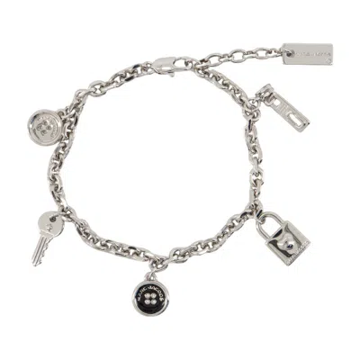 Marc Jacobs Button Charm Silver-plated Bracelet In Silver