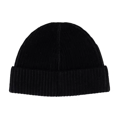 Kenzo Ribbed Beanie Hat With Folded Cuff In Brown