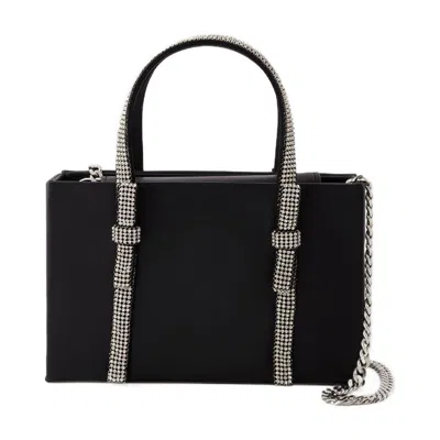 Kara Structured Leather Tote With Embellished Jewel Handles In Black