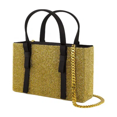 Kara Bow Midi Shopper Bag In Gold