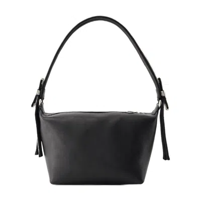 Kara Black Nappa Leather Shoulder Bag In Blackwhite