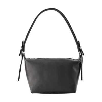 Kara Black Nappa Leather Shoulder Bag In Blackwhite