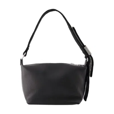 Kara Black Nappa Leather Shoulder Bag In Blackwhite