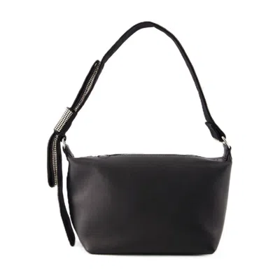 Kara Black Nappa Leather Shoulder Bag In Blackwhite
