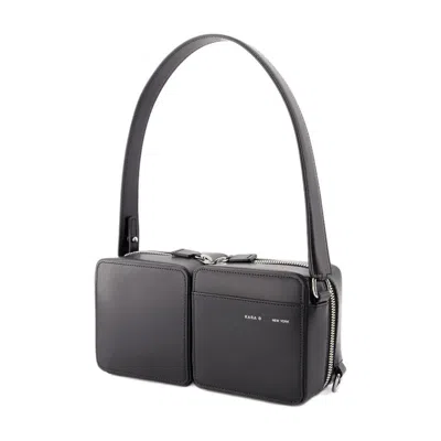 Kara Leather Shoulder Bag In Black
