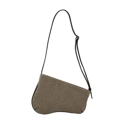 Manu Atelier Mini Curve Hobo Bag In Gray