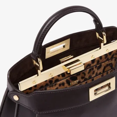 Fendi Small Peekaboo Iseeu Leather With Cavallino Lining Bags In Brown