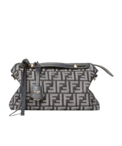 Fendi By The Way Soft Medium Bag In Ff Jacquard With Denim Effect Women In Blue