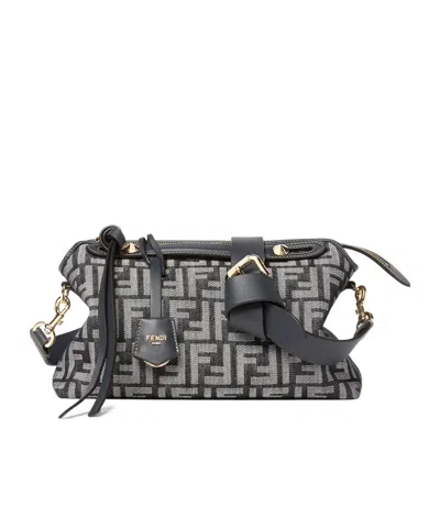 Fendi By The Way Soft Medium Bag In Ff Jacquard With Denim Effect Women In Blue