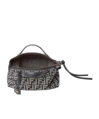 Fendi By The Way Soft Medium Bag In Ff Jacquard With Denim Effect Women In Blue