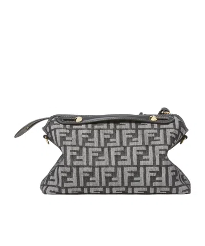 Fendi By The Way Soft Medium Bag In Ff Jacquard With Denim Effect Women In Blue
