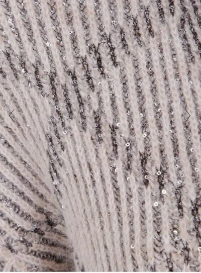 D Exterior Relaxed Fit Beige Knit Sweater With Timeless Design In Gray