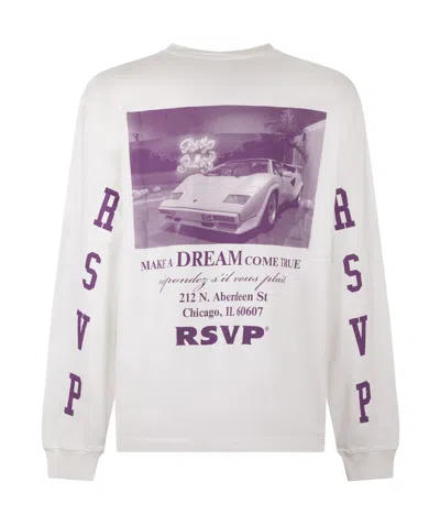 Agolde Long Sleeve Mock Neck With Lamb Print In White