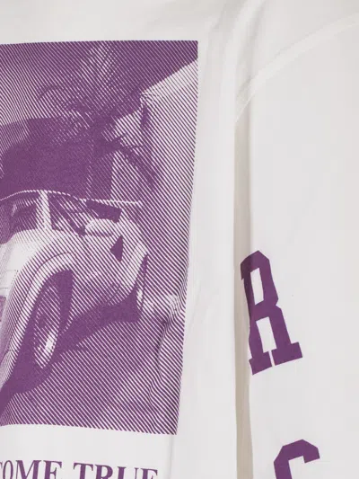 Agolde Long Sleeve Mock Neck With Lamb Print In White