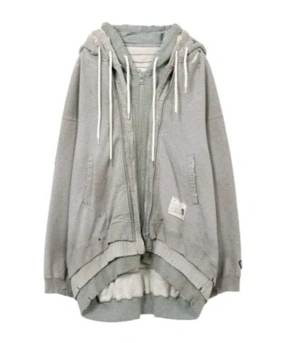Miharayasuhiro Triple-layered Hoodie In Gray