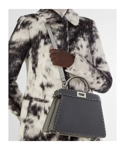 Fendi Small Peekaboo Iseeu Selleria Stitching Tote Bag In Black