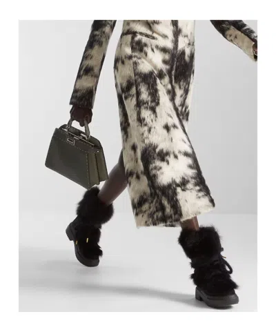 Fendi Small Peekaboo Iseeu Selleria Stitching Tote Bag In Black