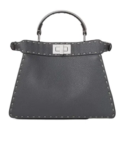 Fendi Small Peekaboo Iseeu Selleria Stitching Tote Bag In Black