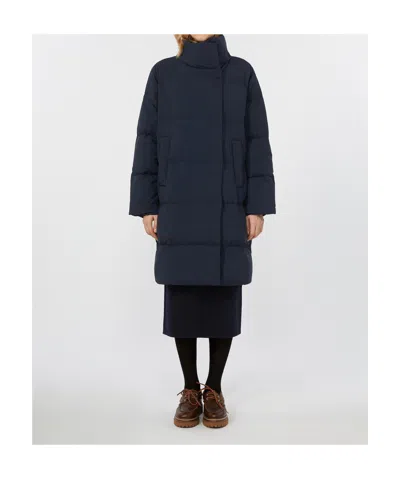 Weekend Max Mara Tenuta Hooded High-neck Coat In Blue