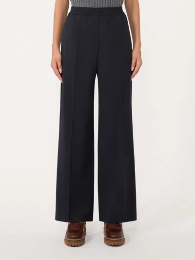 Weekend Max Mara Wool Casual Pants In Blue