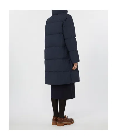 Weekend Max Mara Tenuta Hooded High-neck Coat In Blue