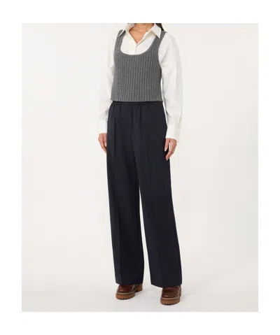 Weekend Max Mara Wool Casual Pants In Blue