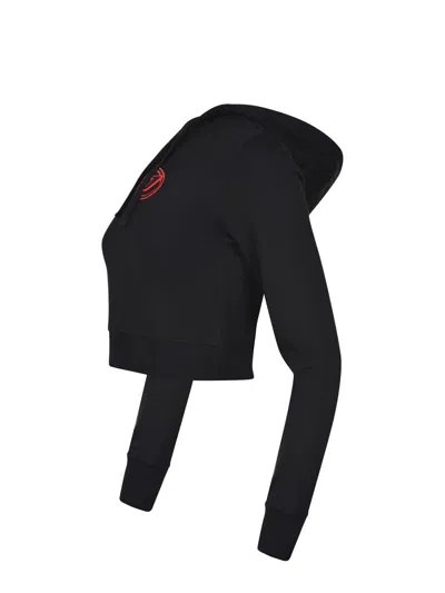 Diesel F-slimmy Cotton Blend Sweatshirt In Black