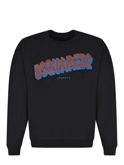 Dsquared2 Logo-print Cotton Sweatshirt In Black