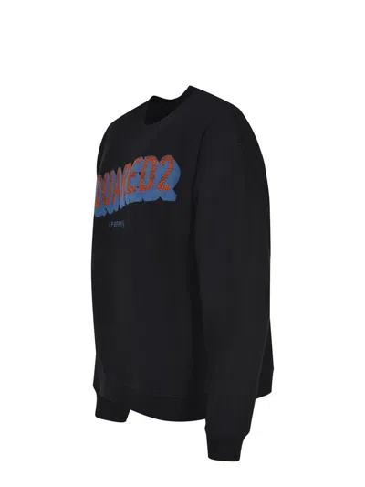 Dsquared2 Logo-print Cotton Sweatshirt In Black