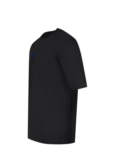 Dsquared2 Men Black Crewneck T-shirt With Logo Lettering On The Front In Cotton Man In Black