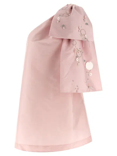 Bernadette Winnie Bow-embellished Taffeta Mini Dress In Pink