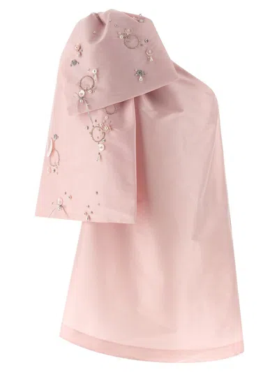 Bernadette Winnie Bow-embellished Taffeta Mini Dress In Pink