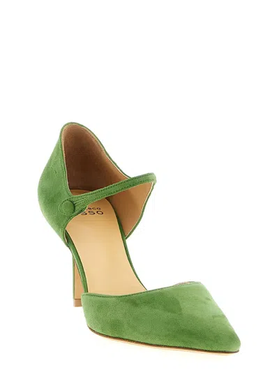 Francesco Russo 55mm Pointed-toe Heeled Pumps In Green