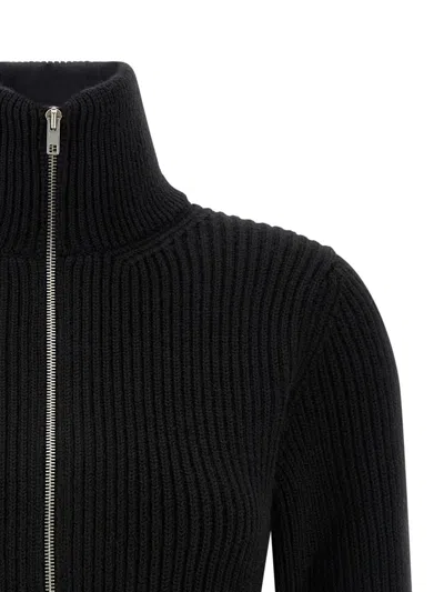 Maison Margiela Black Wool Zip-up Cardigan In Black