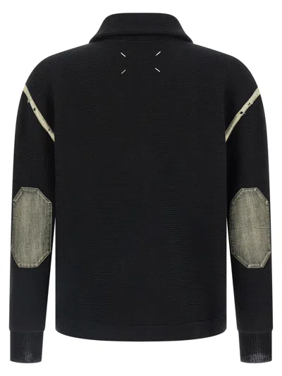 Maison Margiela Elbow Patch Sweater Sweaters And Cardigans Black In Black