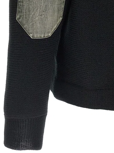 Maison Margiela Elbow Patch Sweater Sweaters And Cardigans Black In Black