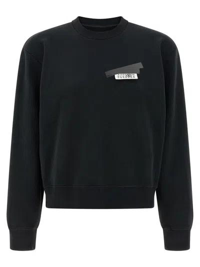 Mm6 Maison Margiela Mm6 By Maison Margiela Wool Taped Label Crewneck Sweater In Black