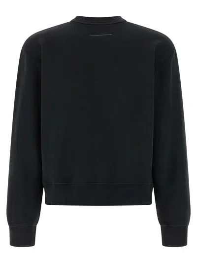 Mm6 Maison Margiela Mm6 By Maison Margiela Wool Taped Label Crewneck Sweater In Black