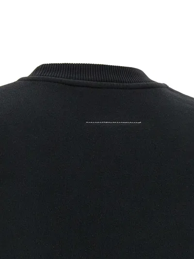 Mm6 Maison Margiela Mm6 By Maison Margiela Wool Taped Label Crewneck Sweater In Black