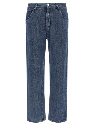 Namacheko Slim Fit Denim Trousers With Pockets And Loops In Blue