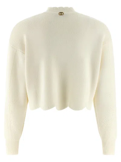 Twinset Twin Set Scalloped Hem Sweater In White