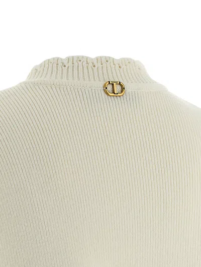 Twinset Twin Set Scalloped Hem Sweater In White