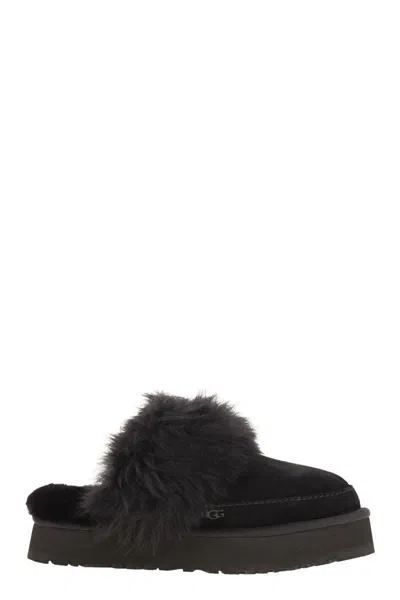 Ugg Disquette Chalet Suede And Sheepskin Slippers In Multi