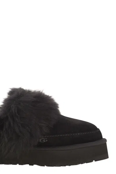 Ugg Disquette Chalet Suede And Sheepskin Slippers In Multi