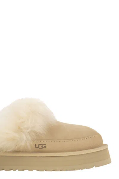 Ugg Chalet Beige Ankle Boots With Fur Design In Suede Woman In Multi